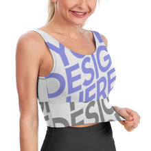 Charger l&#39;image dans la galerie, Haut court pour femmes soutien-gorge de sport Yoga YJ031 personnalisé avec photo texte prénom (conception multi-images)
