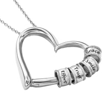Charger l&#39;image dans la galerie, Collier coeur diamant femme design unique X0002 gravure personnalisé avec texte prénom
