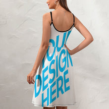 Charger l&#39;image dans la galerie, Robe décolleté en V à volants design et personnalisée avec photo motif texte (impression d&#39;image unique)
