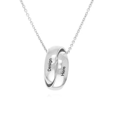 Charger l&#39;image dans la galerie, Collier avec anneaux pour femme homme X0051 gravure personnalisé avec texte prénom longueur réglable
