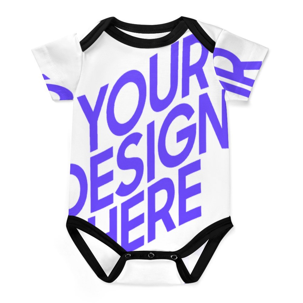 Combinaison bébé avec boutons 349P costume singulet extensible pour bébés garçons et filles personnalisé avec photo texte prénom (conception une image)