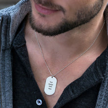 Charger l&#39;image dans la galerie, Collier avec plaque signalétique X0042 pour homme gravure personnalisé avec lettre prénom longueur réglable
