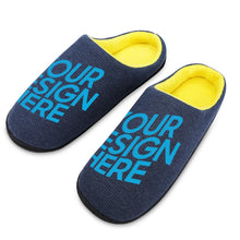 Charger l&#39;image dans la galerie, Pantoufles coton / chaussons coton personnalisées avec photo texte pour homme automne et hiver style maison FS0807011
