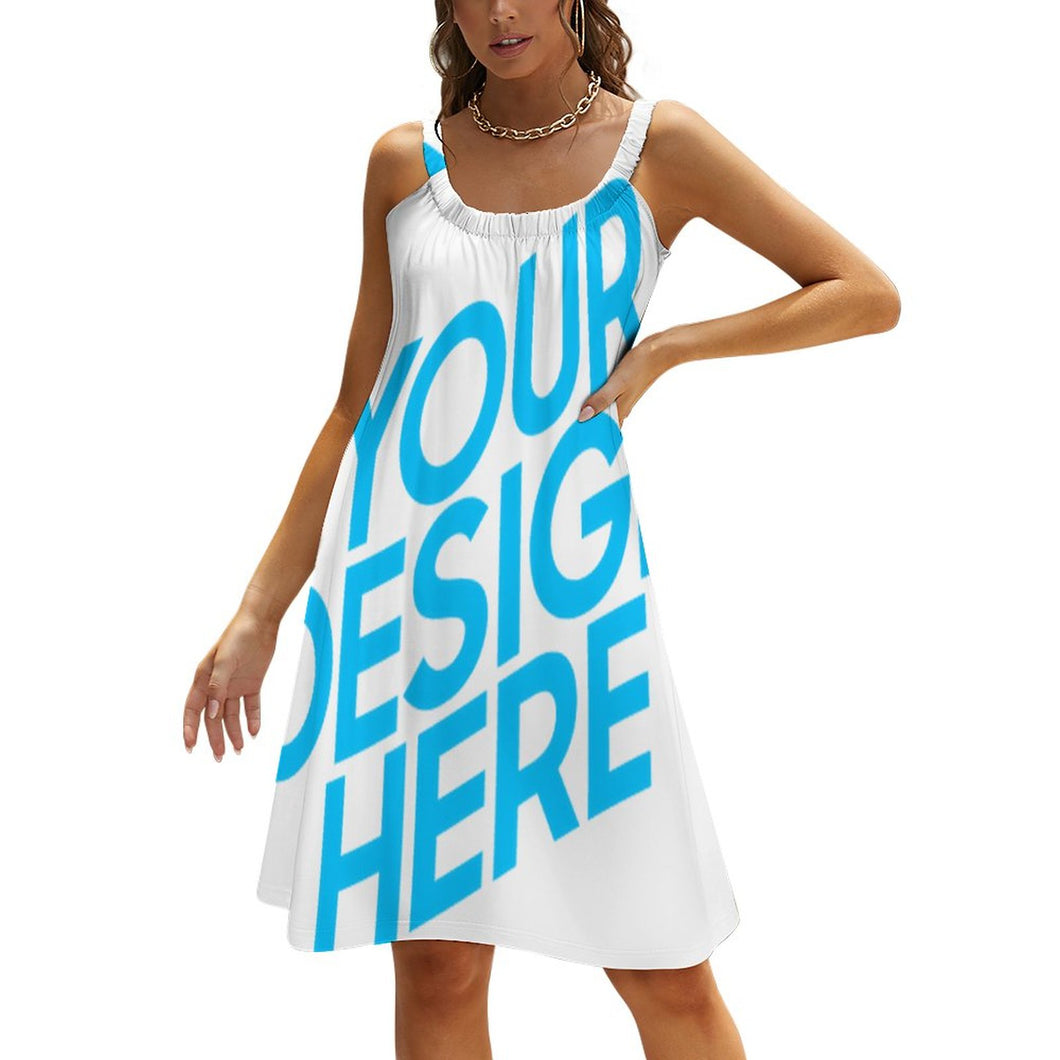Robe mi longue sans manches exquise femme AQ personnalisée avec photo logo motif texte (impression d'image unique)