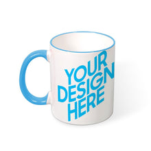 Charger l&#39;image dans la galerie, Mug personnalisable céramique avec poignée et bord en couleur
