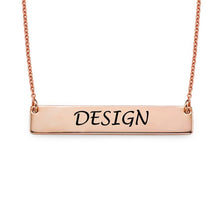 Charger l&#39;image dans la galerie, Collier Barre en argent sterling 925 pour femme homme X0058 longueur réglable gravure personnalisé avec texte prénom
