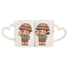 Charger l&#39;image dans la galerie, Mug couple personnalisé avec Poignée Cœur céramique
