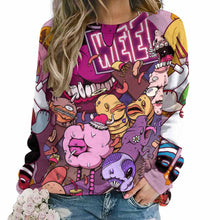 Charger l&#39;image dans la galerie, Sweatshirt col rond  femme / Sweat manche raglan RHDEC2 personnalisé avec photo logo texte motif
