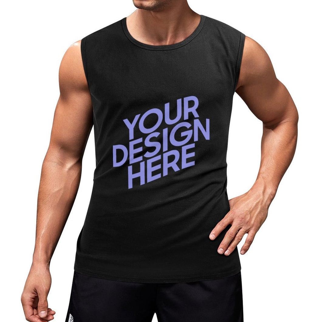 Débardeur de sport Gilet tank top sans manches homme en coton personnalisé avec photo logo texte motif