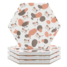 Charger l&#39;image dans la galerie, Dessous de verre en céramique / Sous-verres hexagonaux 4 / 6 pièces personnalisé avec photo logo texte motif
