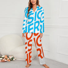 Charger l&#39;image dans la galerie, Pyjama manches longues pour femme 2 pièces loungewear chaud et douillet personnalisé avec photo motif texte (conception une image)
