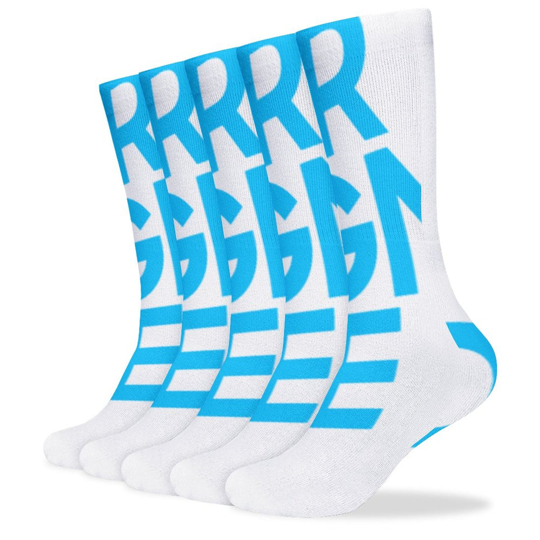 5 pièces chaussettes longues respirantes femme homme personnalisés avec photo logo texte motif