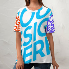Charger l&#39;image dans la galerie, T-shirt en coton à imprimé code européen pour femmes ZP057 Personnalisé avec photo et texte (Conception multi-images)
