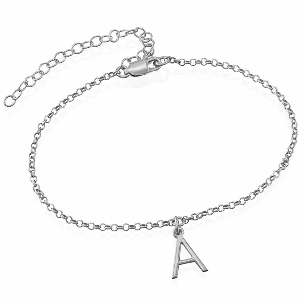 Bracelet de cheville S0026 en argent sterling 925 personnalisé avec lettre