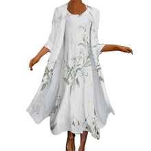Charger l&#39;image dans la galerie, Robe sans manche fluide cardigan long / Ensemble robe femme STZ personnalisé avec photo logo texte motif (impression d&#39;image unique)
