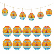 Charger l&#39;image dans la galerie, 10 pièces étiquette volantes ovale en bois Œuf de Pâques personnalisé avec photo logo texte motif
