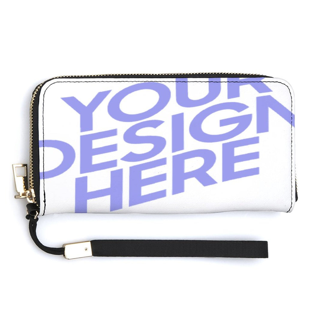 Portefeuille long / porte monnaie long en cuir pour femme homme personnalisé avec photo logo texte motif