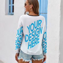 Charger l&#39;image dans la galerie, Chemise à Manches longues Femme Ample à la mode Chic NZ104 impression personnalisée avec image logo motif texte
