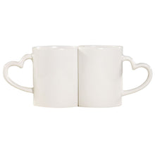 Charger l&#39;image dans la galerie, Mug couple personnalisé avec Poignée Cœur céramique
