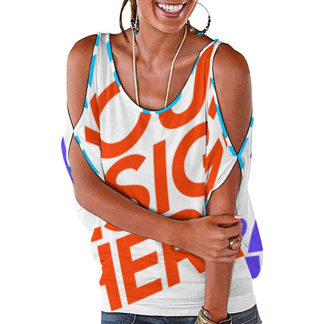 Robe t-shirt tee shirt OFF Shoulder AUT pour femme grandes tailles personnalisé avec photo motif texte logo (impression multi-images)