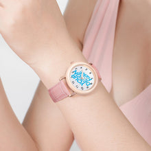 Charger l&#39;image dans la galerie, Montre bracelet en cuir personnalisée avec photo texte pour femme
