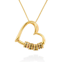Charger l&#39;image dans la galerie, Collier coeur diamant femme design unique X0002 gravure personnalisé avec texte prénom
