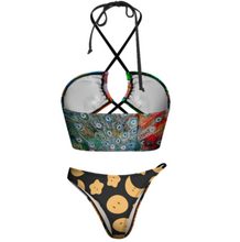 Charger l&#39;image dans la galerie, 2023 femme sexy ensemble 2 pièces bikini maillot de bain avec bretelles décoratives personnalisé avec photos motif texte (conception multi-images)
