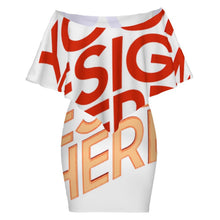 Charger l&#39;image dans la galerie, Robe imprimée avec châle pour femme HQ personnalisée avec prénom motif texte (conception multi-images)
