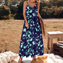 Charger l&#39;image dans la galerie, Robe longue chic à bretelles femme BDQ personnalisée avec photo logo texte motif (impression d&#39;image unique)
