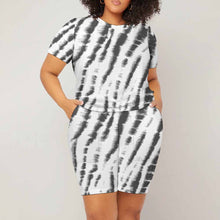 Charger l&#39;image dans la galerie, Impression d’image unique Grande taille Ensemble ensemble short t shirt femme NTZ personnalisé avec photo logo texte motif
