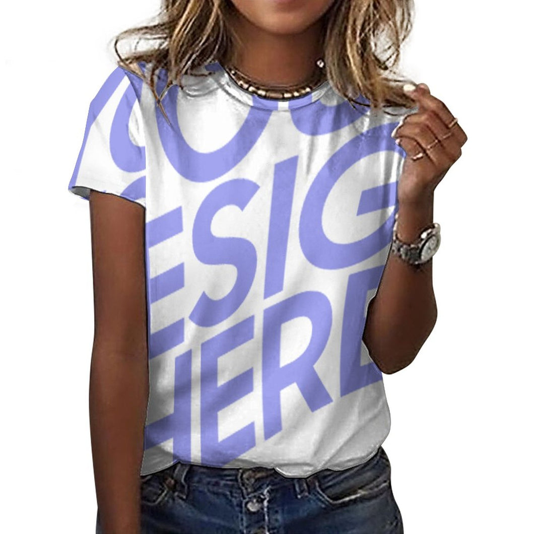 T-shirt tee shirt femme en coton ay001 personnalisé avec photo logo texte motif (impression d'image unique)
