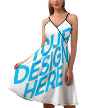 Charger l&#39;image dans la galerie, Robe décolleté en V à volants design et personnalisée avec photo motif texte (impression d&#39;image unique)
