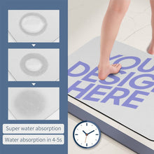 Charger l&#39;image dans la galerie, Tapis de bain en boue de diatomées antidérapant personnalisé avec photo logo texte motif
