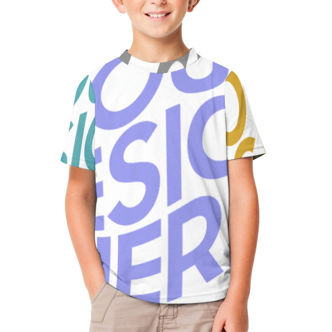 T-shirt / Tee shirt enfant manches courtes respirant ET personnalisé avec photo texte logo (Impression Multi-images)