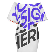 Charger l&#39;image dans la galerie, Robe imprimée avec châle pour femme HQ personnalisée avec prénom motif texte (conception multi-images)

