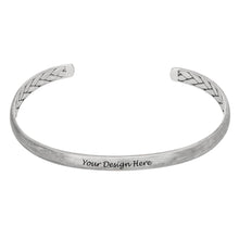 Charger l&#39;image dans la galerie, Bracelet de manchette jonc S0033 pour hommes gravé personnalisé avec texte prénom
