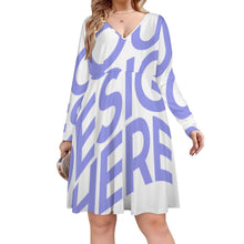 Charger l&#39;image dans la galerie, Robe personnalisée Femme oversize / Robe personnalisable col V B829 impression avec prénom photo logo (image unique)
