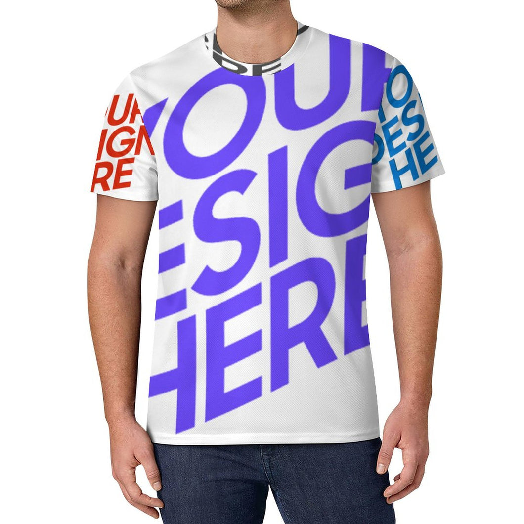 T-shirt tee shirt homme manches courtes imprimé all-over OMDT01 personnalisée avec prénom photo motif texte (conception multi-images)