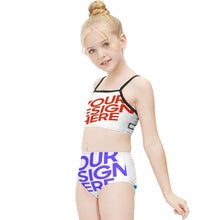 Charger l&#39;image dans la galerie, Ensemble de bain bikini maillot de bain fille enfant NT009 personnalisé avec texte motif photo (conception multi-images)
