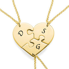 Charger l&#39;image dans la galerie, Collier casse-tête pour femme homme longueur réglable en argent sterling 925 personnalisé avec lettre
