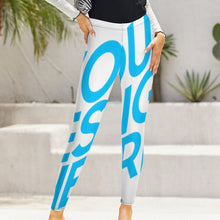 Charger l&#39;image dans la galerie, Legging pantalon chic sport femme NZ205 personnalisé avec photo motif texte logo (impression d&#39;image unique)
