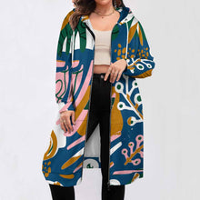 Charger l&#39;image dans la galerie, Sweats à capuche zippés hoodies long pour femme personnalisé avec photo logo texte motif
