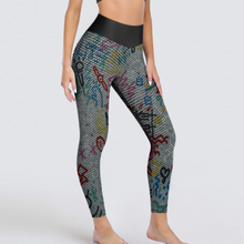 Charger l&#39;image dans la galerie, Leggings de Sport / Pantalon de Yoga en Nid d&#39;abeille Taille Haute Stretch pour Femme YJ050 Personnalisé Impression Complète Multi-Image Avec Texte Motif Logo Photo
