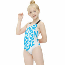 Charger l&#39;image dans la galerie, Maillot de bain une pièce à la mode pour filles NT018 personnalisé et imprimé avec photos images ou texte
