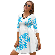 Charger l&#39;image dans la galerie, Robe/Jupe décontractée col en V pour Femme Impression NZ029 personnalisée avec photo logo motif texte
