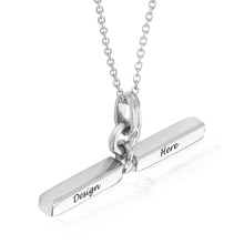 Charger l&#39;image dans la galerie, Collier pendentif rectangle en argent sterling 925 pour femme X0050 gravure personnalisé avec prénom texte
