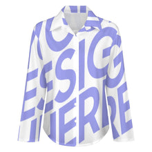 Charger l&#39;image dans la galerie, Chemise blouse à manches longues femme B648 personnalisé avec photo logo texte motif (impression d&#39;image unique)
