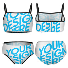 Charger l&#39;image dans la galerie, Maillot de bain deux pièces fille 6-12 ans NT009 personnalisé avec photo motif logo texte
