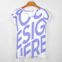 Charger l&#39;image dans la galerie, T-shirt tee shirt col v femme / Blouse volants manches courtes BUT personnalisé avec photo logo texte motif (impression d’image unique)
