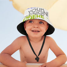 Charger l&#39;image dans la galerie, Chapeau de pêcheur avec jugulaire réglable pour enfant garçons filles personnalisée avec photo texte motif (conception multi-images)
